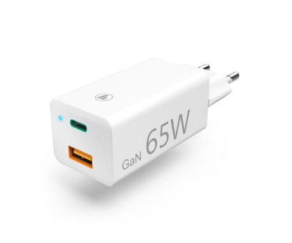 Ładowarka i akumulator Hama Ładowarka sieciowa HAMA 1xUSB 1xUSB-C GaN PD 65W QC3.0 biała